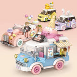 LOZ 4207 Sweet Ice Cream Truck 4208 Bunny Radish Car 4209 Duck Lemon Tea Car 4210 Vintage Wedding Car