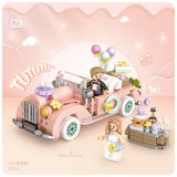 LOZ 4207 Sweet Ice Cream Truck 4208 Bunny Radish Car 4209 Duck Lemon Tea Car 4210 Vintage Wedding Car