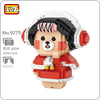 Loz 9242 Gurupu Red Dress Girl Diamond Blocks 9275 Christmas Girl 9277 Motorcycle Bear Girl