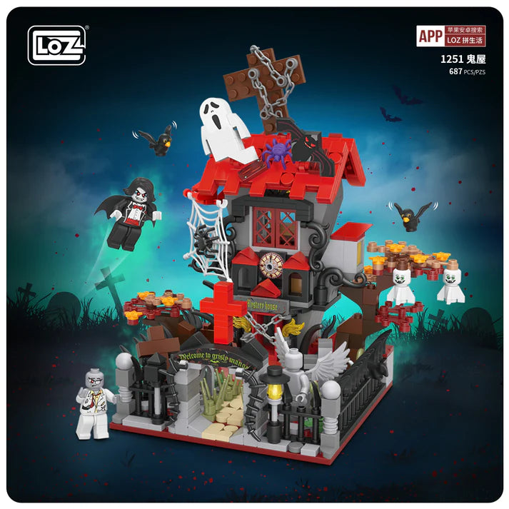 LOZ Mini Building Block Freak House 1248 Witches House 1250
