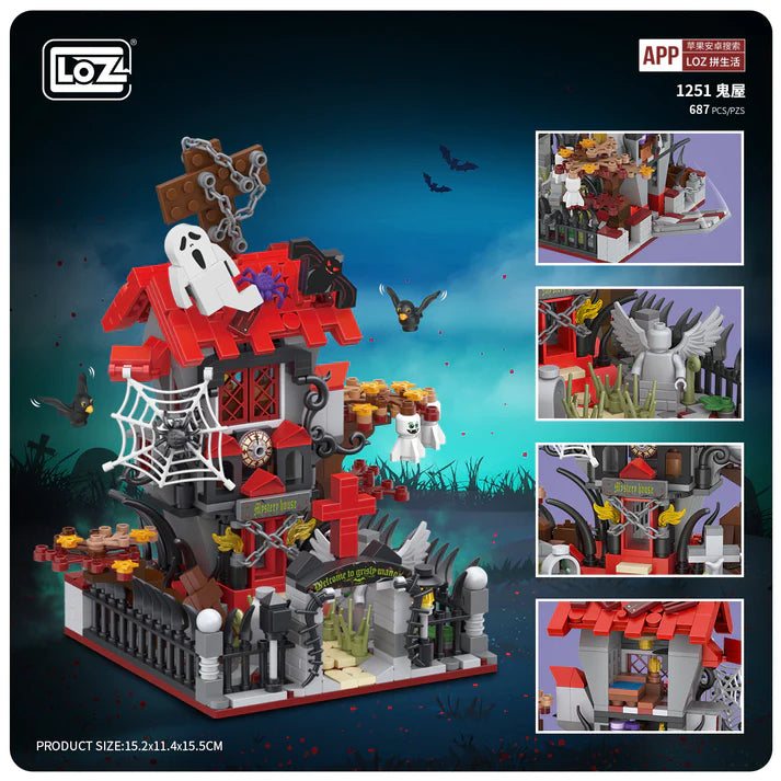 LOZ Mini Building Block Freak House 1248 Witches House 1250