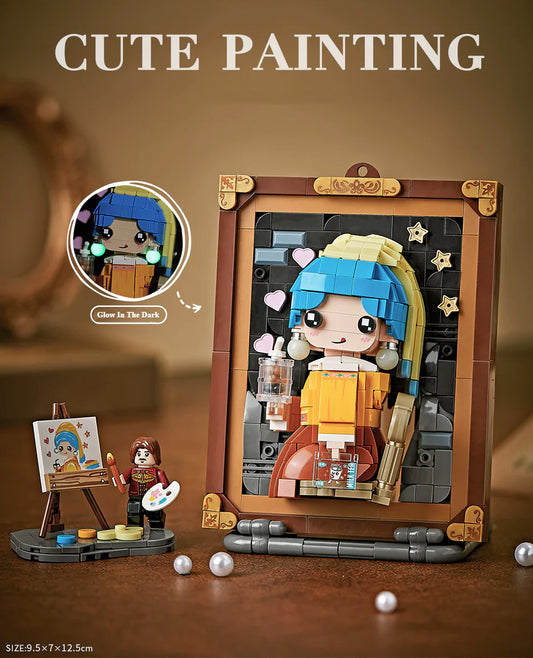 LOZ Mini Block Cute Painting 1286 Mona Lisa Zhai 1287 Girl