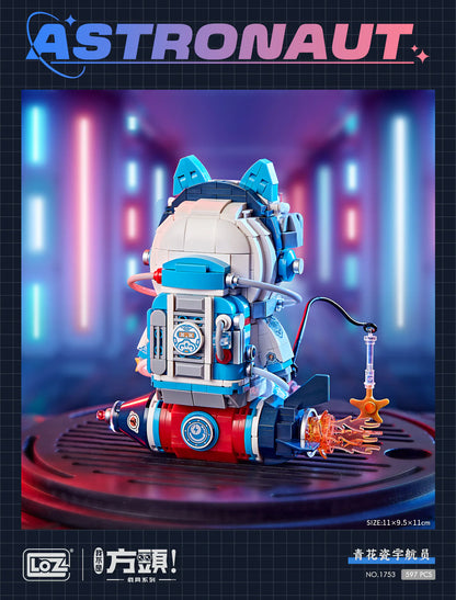 LOZ Blue And White Porcelain Astronaut (1753) Astronaut Bunny (1754)