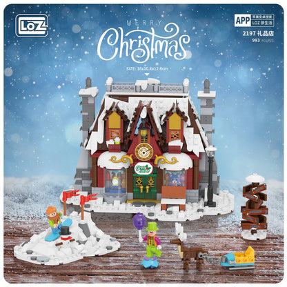 LOZ Mini Buillding Block 2195 Santa Claus Office 2196 Santa Claus Sled Shop 2197 Santa Claus Gift Shop 2198 Santa Claus Cake Shop