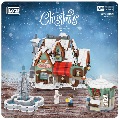 LOZ Mini Buillding Block 2195 Santa Claus Office 2196 Santa Claus Sled Shop 2197 Santa Claus Gift Shop 2198 Santa Claus Cake Shop