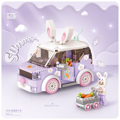LOZ 4207 Sweet Ice Cream Truck 4208 Bunny Radish Car 4209 Duck Lemon Tea Car 4210 Vintage Wedding Car