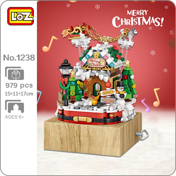 Loz 1238 Christmas House Music Box 1237 Christmas Tree Music Box Gifts