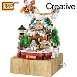 Loz 1238 Christmas House Music Box 1237 Christmas Tree Music Box Gifts