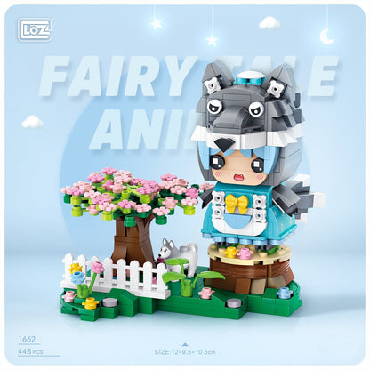 Loz Fairy Tale Animal Brickhedz 1662 Wolf 1663 Rabbit 1664 Cat 1665 Bear