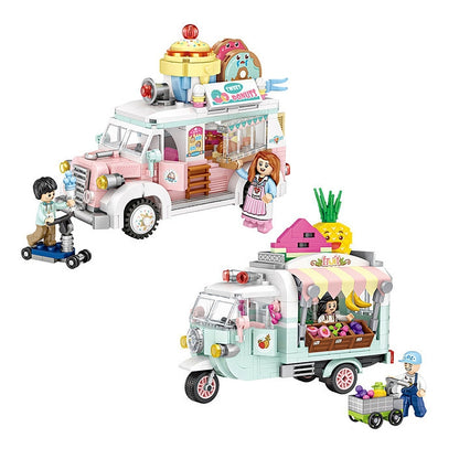 Loz 1737 Fruit Truck 1738 Dessert Car 1739 Pizza Truck 1740 Coffee Truck