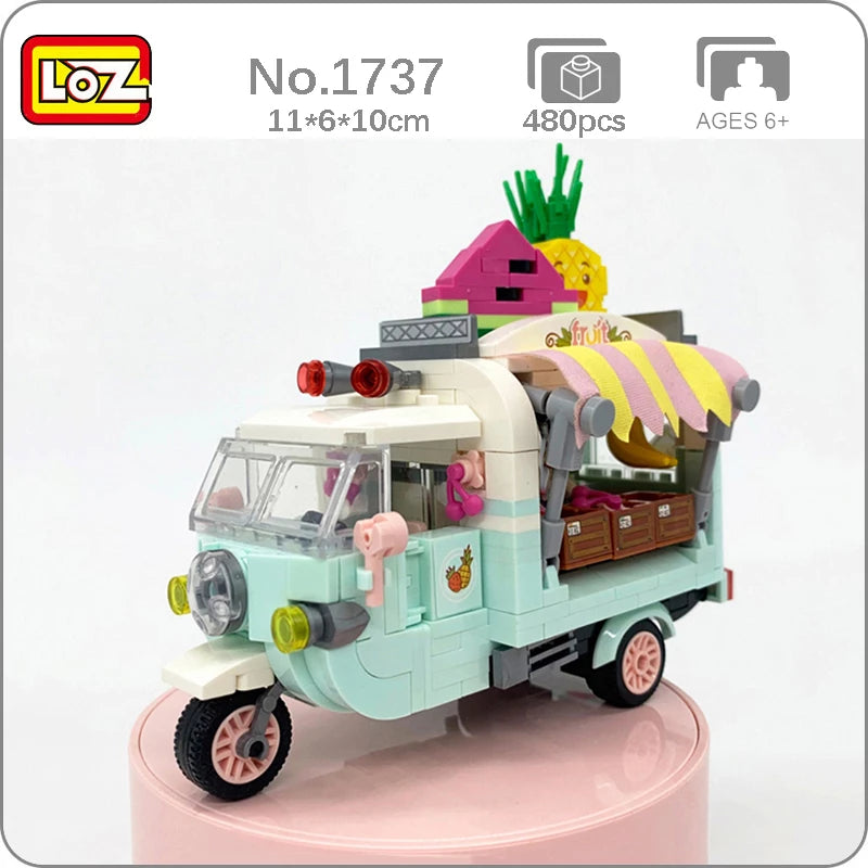 Loz 1737 Fruit Truck 1738 Dessert Car 1739 Pizza Truck 1740 Coffee Truck