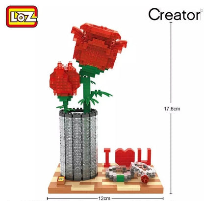 Loz 9022 Crystal Rose Diamond Block